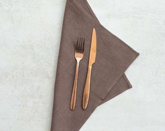 Luncheon napkin, Colorful cloth napkin, Linen napkins for wedding, Pure soft linen napkin, Brown linen cloth napkin,Christmas napkin,44x44cm