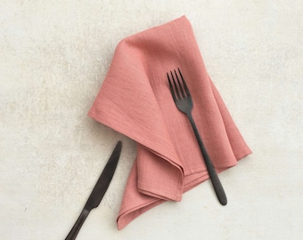 Blush dinner napkins, Soft linen napkins, Linen for dinning room, Reusable napkins, Cloth napkins, Large napkins, Small tea towel, 50x50cm