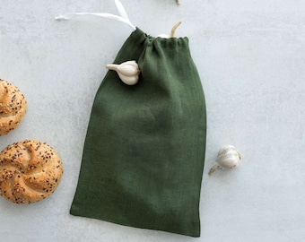 Bolsas de lino para pan, reutilizables, para almacenar alimentos y productos orgánicos.