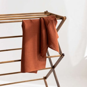 Set of 2 hand towels, Rust tea towels, Softened linen tea towels, Kitchen towel set, Absorbent dishcloths, Set of flax towels, Guest towels