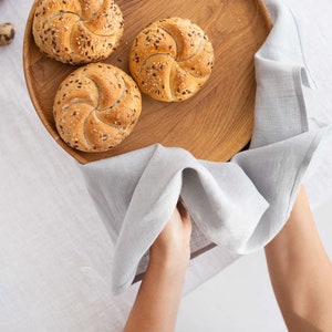 Linen tea towel, Cloud grey towel, Dish towel, Hand towel, Zero waist towel, Linen towel set, Linen kitchen towels, Set of linen towels