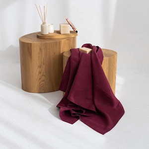 Merlot bath towel, Linen spa towel, Bath wrap towel, Various colors bath towels, Pre-washed bath towels, Sauna towels, Dark red bath towel