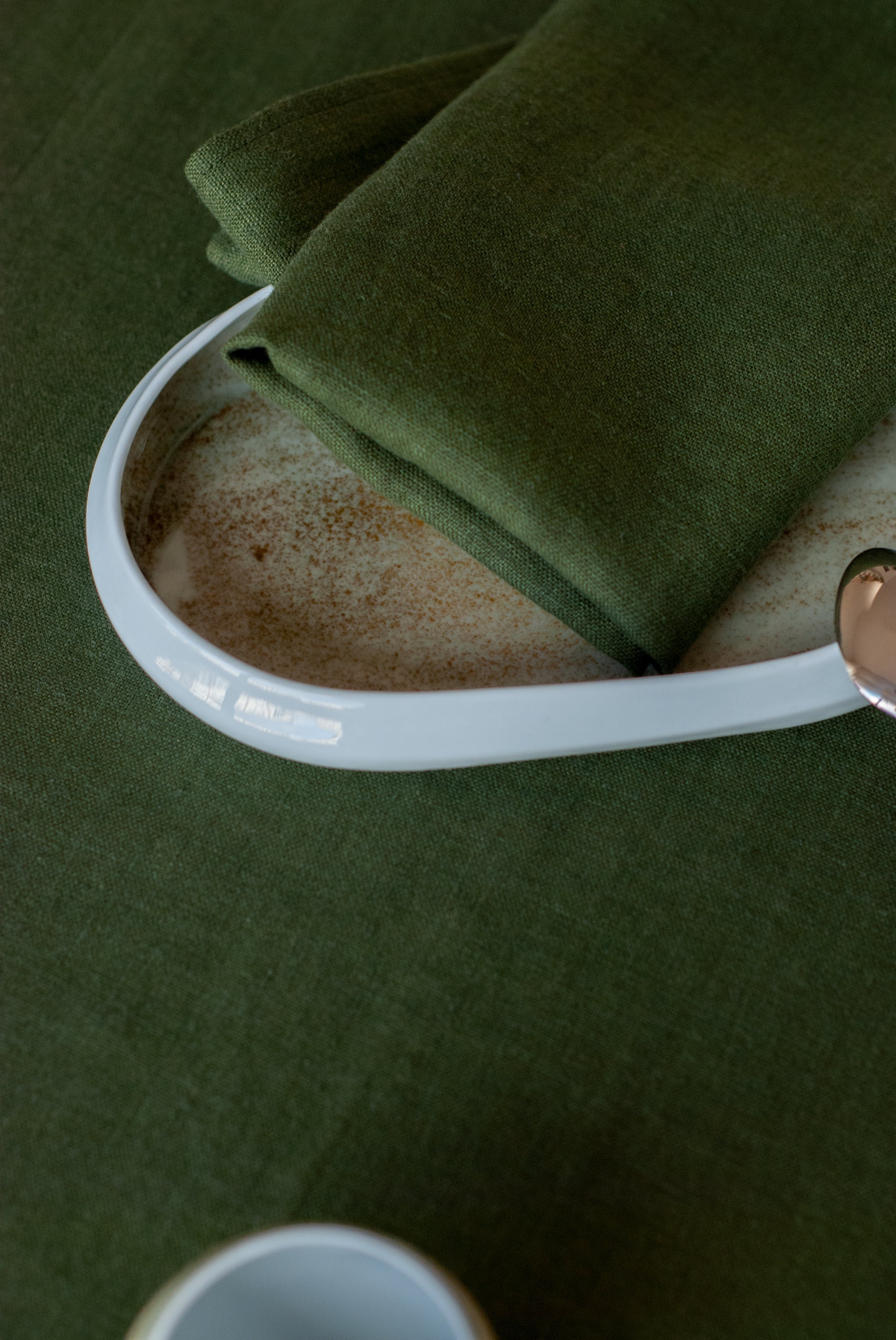 Green Linen Napkins, Washed Linen Napkins, Zero Waist Napkins, Linen