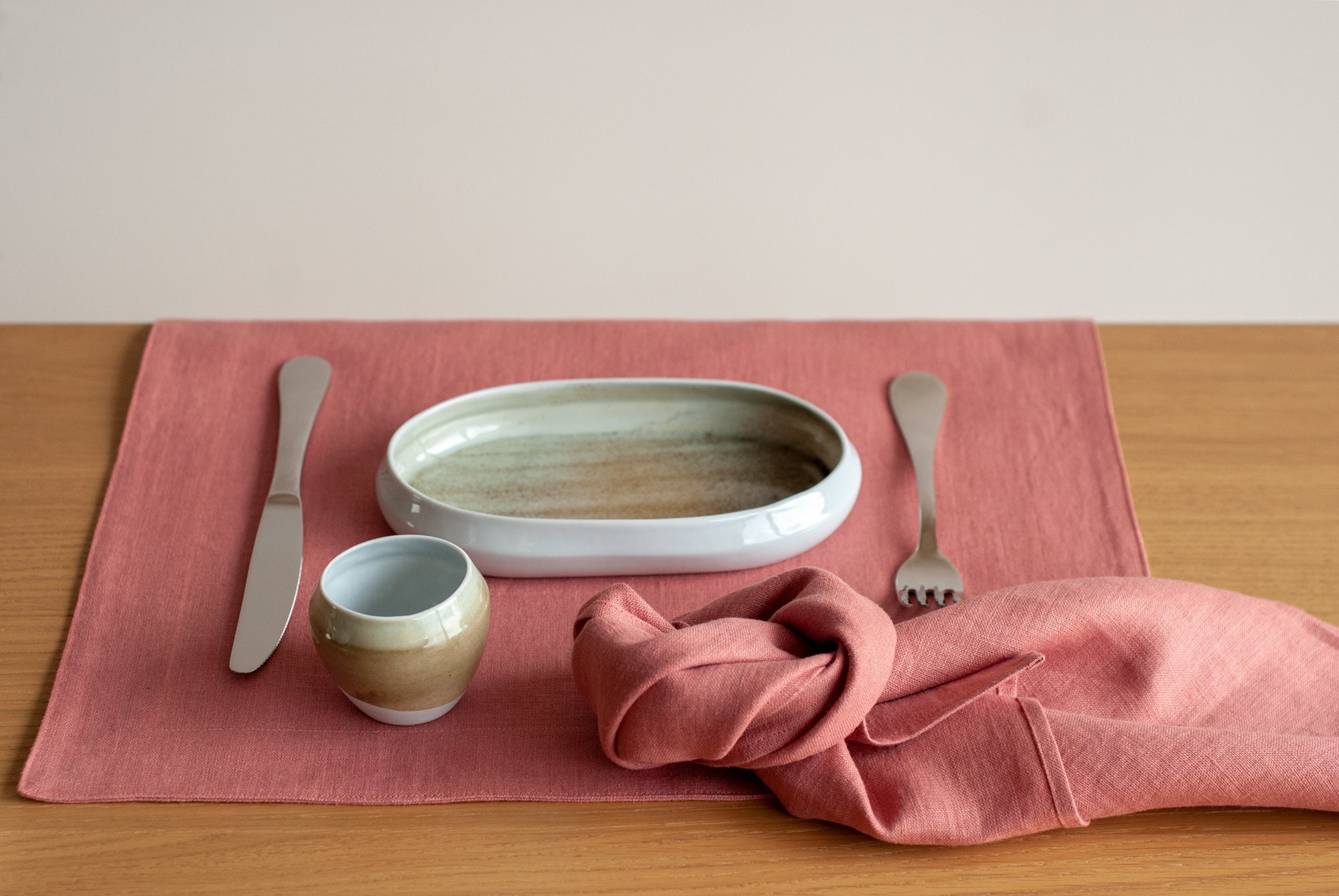 Blush Dinner Napkins, Soft Linen Napkins, Linen for Dinning Room
