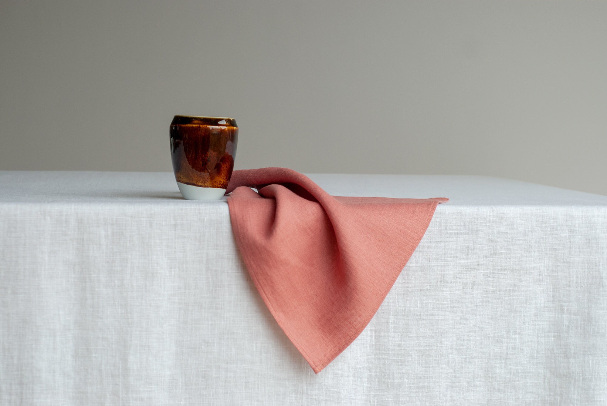 Peach Blush Napkins Linen Face Towelette Washed Linen Etsy
