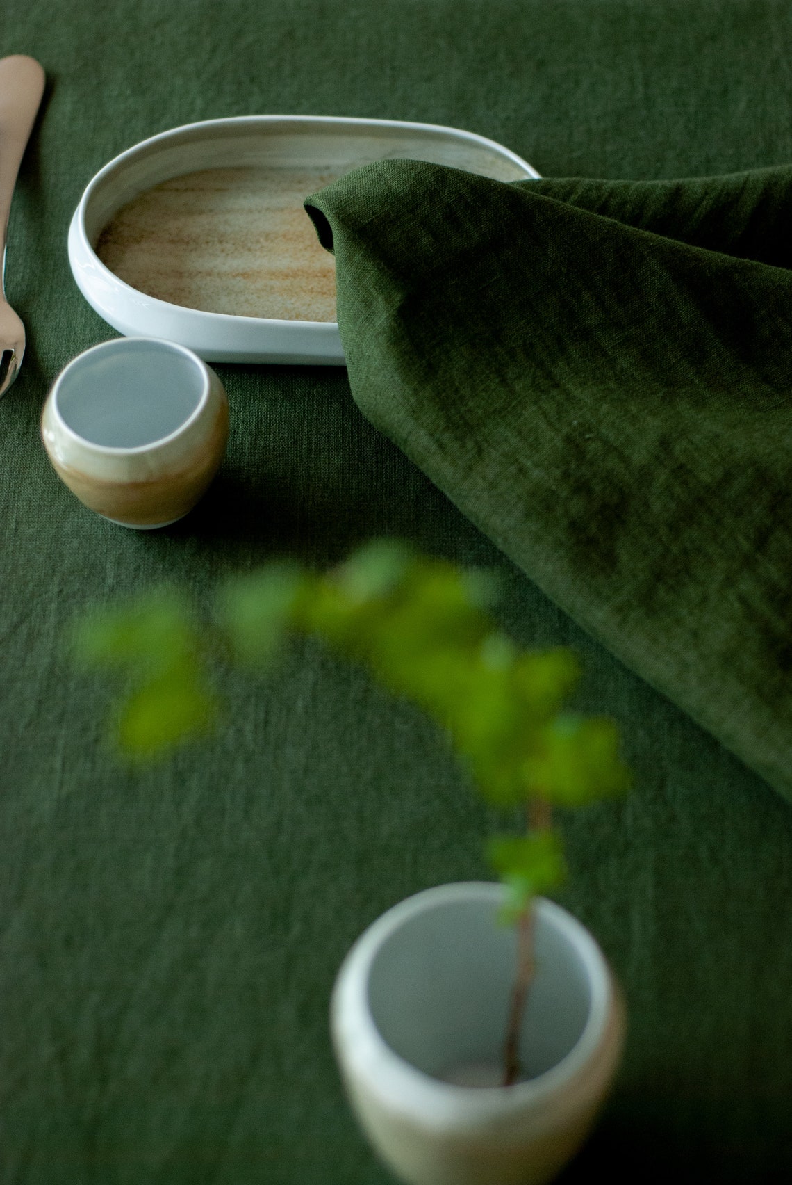 Forest Green Table Runner Linen Table Runners Soft Table Etsy