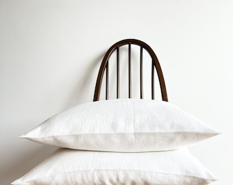 Linen Pillow Covers Set: Stonewashed Natural Linen, Envelope Closure