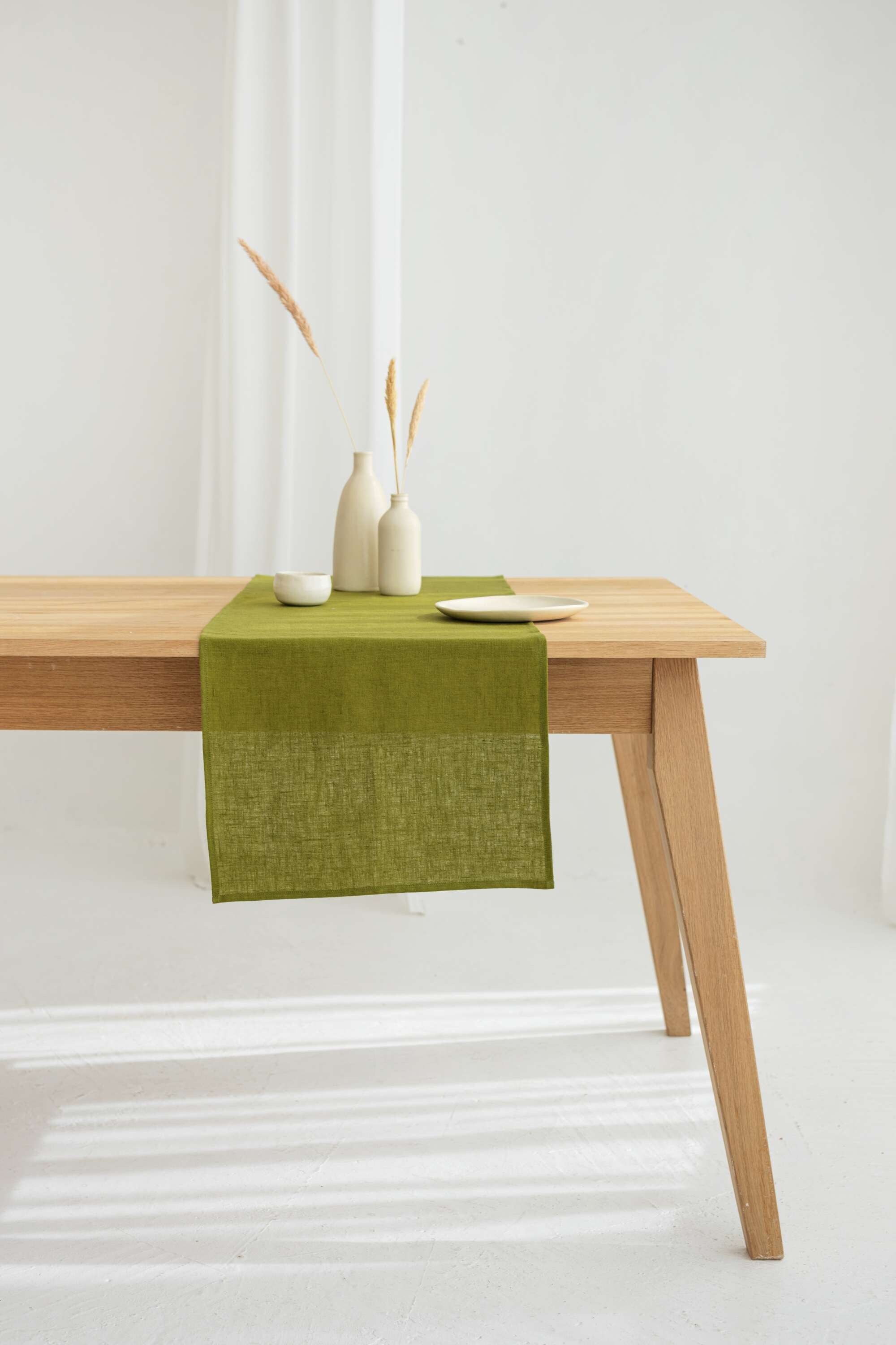 Washed Linen Table Runner, Linen Table Runner, Long Table Runner