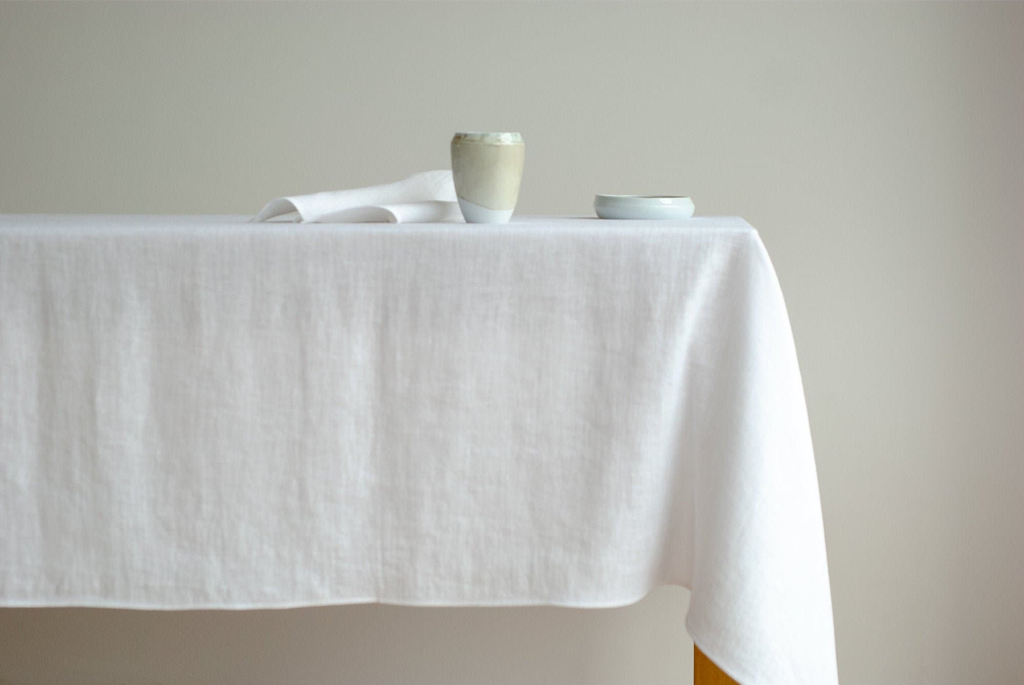 Leinen Tischdecke Wei