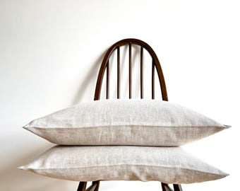 Set of 2 Stonewashed Linen Pillow Covers, Envelope Pillow Shams