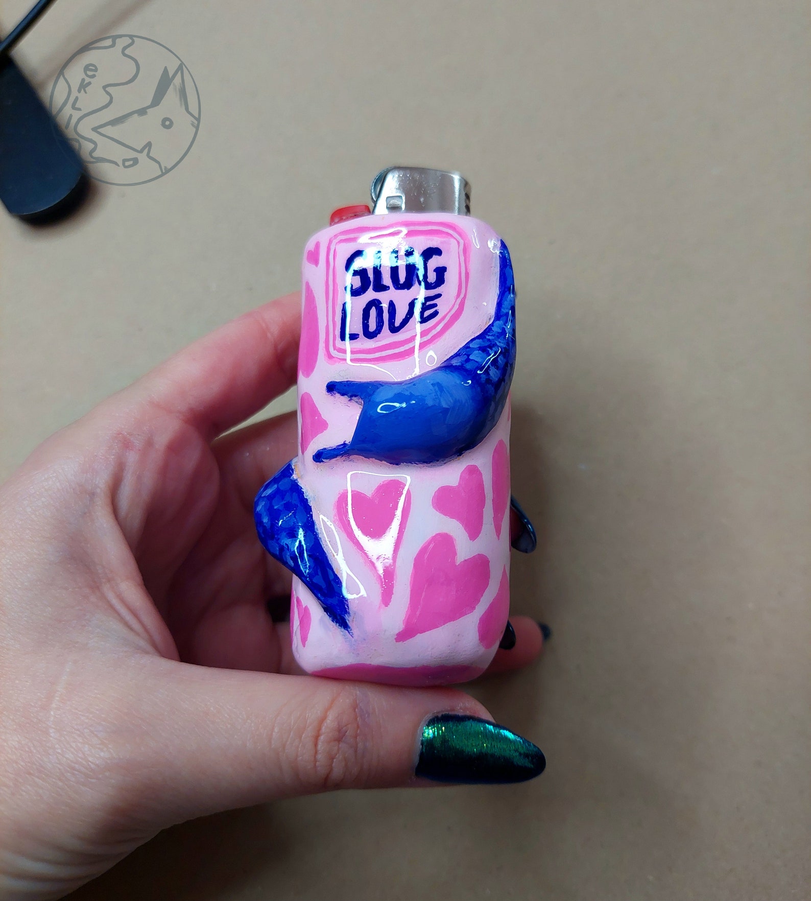 Slug Love Clay Lighter Case/holder/decor/sleeve for Bic Maxi, Clipper