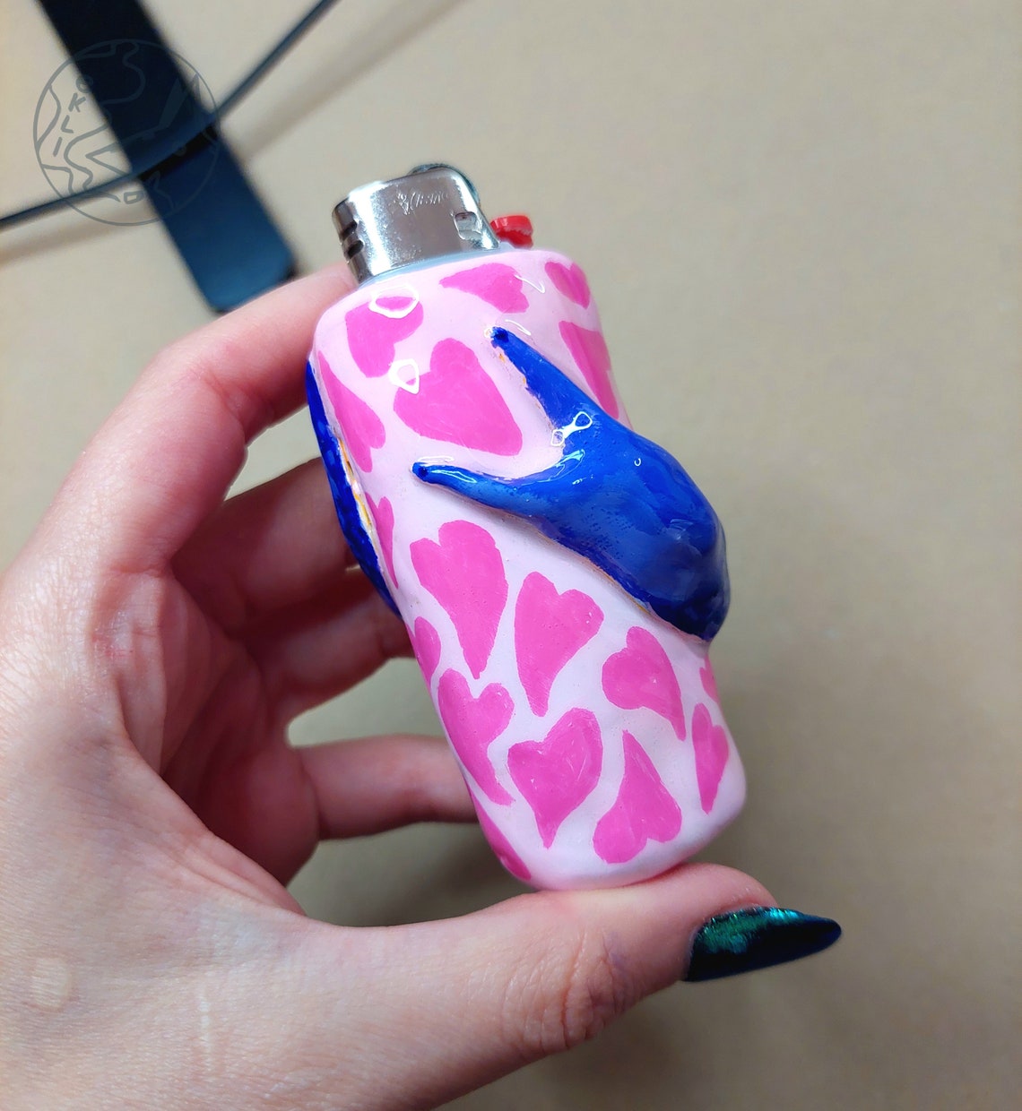 Slug Love Clay Lighter Case/holder/decor/sleeve for Bic Maxi, Clipper