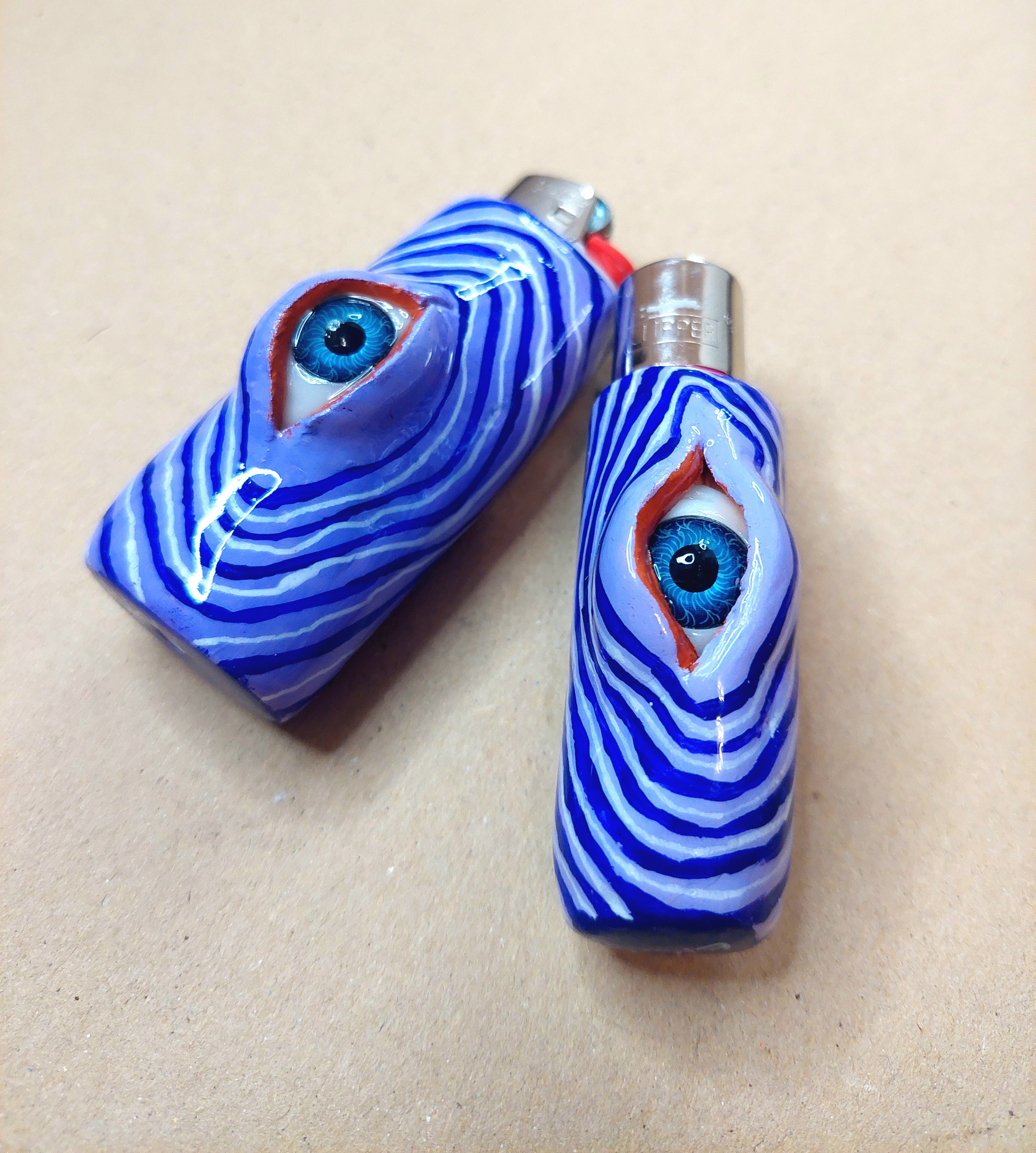 Weird Eye Clay Lighter Case/holder/decor/sleeve for Bic Maxi