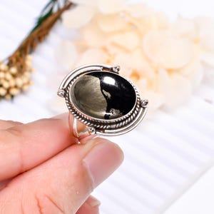 Natural Golden Pyrite Ring, Handmade Ring, 925 Silver Ring, Gemstone Ring, Antique Ring, Pyrite Ring, Gift for Her Women Ring, Bohemian Ring