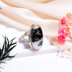 Natural White Buffalo Turquoise Ring, Statement Ring, Gemstone Ring, 925 Sterling Silver Ring Handmade Ring, Gift for Her Birthday Gift