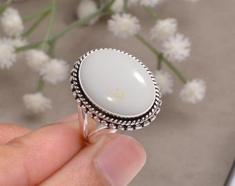 Weiße Koralle Sterlingsilber-Ring: Verstellbares Split-Schaft-Design