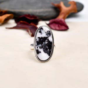 Top Quality White Buffalo Turquoise Ring, Handmade Ring, 925 Sterling Silver Ring, White Stone Ring, Large Ring, Birthday Gift Ring For Wife