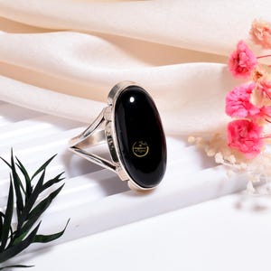 Natural Black Onyx Ring - Black Onyx Silver Ring - 925 Sterling Silver Ring - Onyx Statement Ring - Black Stone Ring - Black onyx Boho Ring