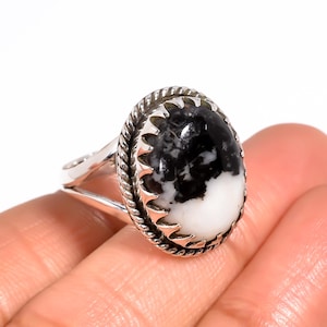 Natural White Buffalo Turquoise Ring, Handmade Ring, 925 Sterling Silver Ring, White Stone Ring, Large Ring, Birthday Gift Rings For All