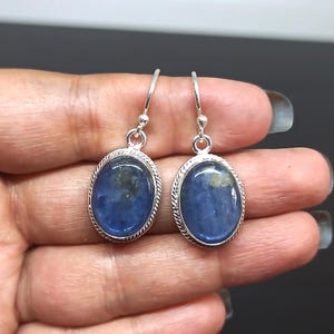 Kyanite Earring, Blue Stone Earring, 925 Sterling Silver Gemstone Earring, Statement Earring, Promise Earring, Kyanite, Gift for Women