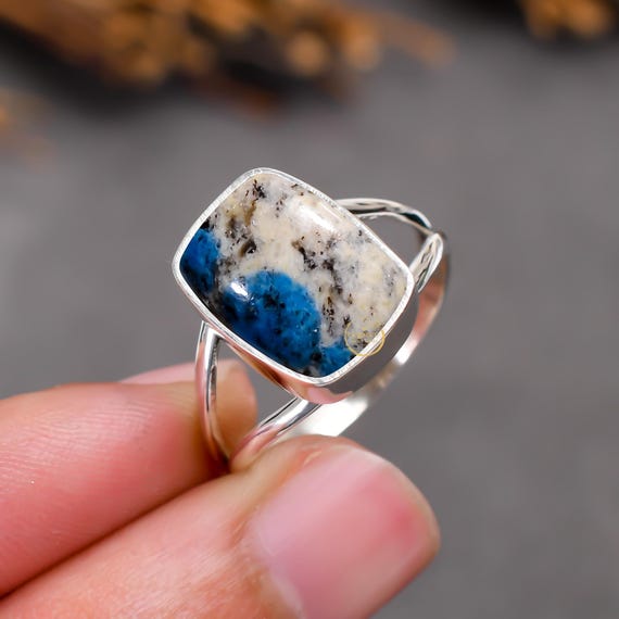 Handmade K2 Jasper Ring: Vintage 925 Sterling Silver, Adjustable