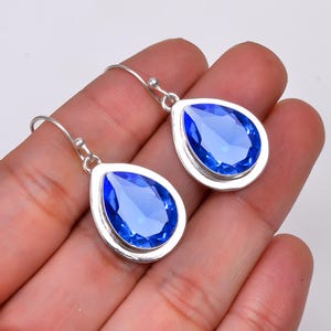 Tanzanite Earrings 925 Sterling Silver Earring, Earrings for Women, Handmade Jewelry, Gift for Wife, Casual Earrings