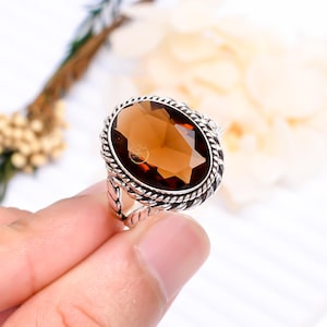 Smoky Quartz Ring 925 Sterling Silver Ring Birthday Gift Anniversary Gift Engagement Ring Gift For Her Beautiful Ring, Woman Ring, Gift