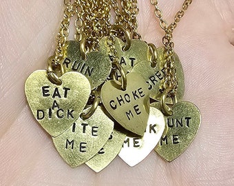 Conversation heart necklace