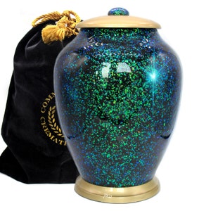 Green Sparkle Cremation Urns for Human Ashes Large XL Small Cremation Urns for Adults Keepsakes Urn Urns for Humans & Burial Urns for Ashes image 2