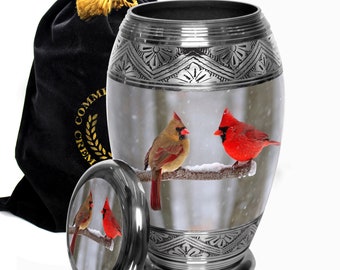 Hand Painted Solid Metal Urn for Ashes Hummingbird Adult Cremation Urn with Free Velvet Bag Eternitymarts Serenity Painted Cremation Urn Affordable Metal Urn