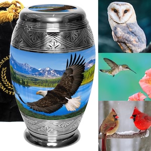 Bald Eagle Cremation Urns for Human Ashes Large XL Small Cremation Urns for Adults Keepsakes Urn Urns for Humans & Burial Urns for Ashes