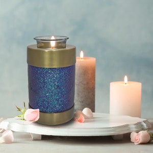 Cosmic Shimmering Light Cremation Urn, Urns for Human Ashes, Cremation Urns for Adults, Cremation Urn Human Candle (28cu)