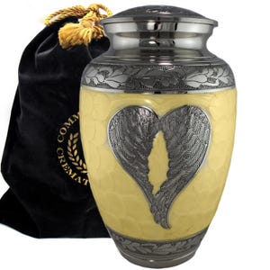 Yellow Urns for Human Ashes Large XL Small Angel Cremation Urns for Adults Keepsakes Urn Urns for Humans & Burial Urns for Ashes Adult Urns
