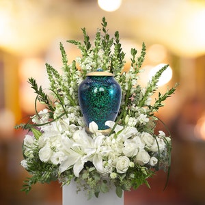 Green Sparkle Cremation Urns for Human Ashes Large XL Small Cremation Urns for Adults Keepsakes Urn Urns for Humans & Burial Urns for Ashes image 3