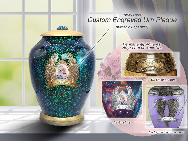 Green Sparkle Cremation Urns for Human Ashes Large XL Small Cremation Urns for Adults Keepsakes Urn Urns for Humans & Burial Urns for Ashes image 6