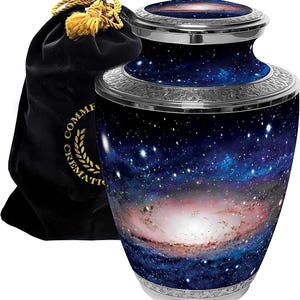 Set di urne cinerarie della Via Lattea: urne in alluminio incise a mano