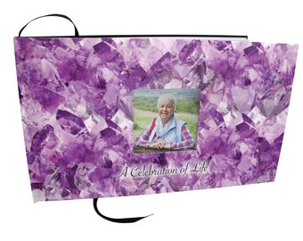 Amethyst Celebration of Life Guest Book: Funeral Memorial Service