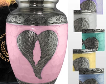 Urns for Human Ashes - Pink Angel Wings