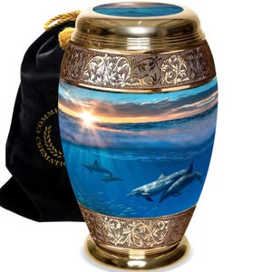 Dolphin Cremation Urns for Human Ashes Large XL Small Cremation Urns for Adults Keepsakes Urn Urns for Humans & Burial Urns for Ashes