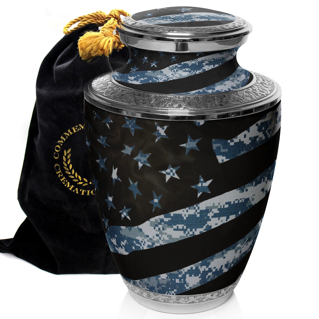 Navy Camouflage Cremation Urns for Human Ashes Large Small Cremation