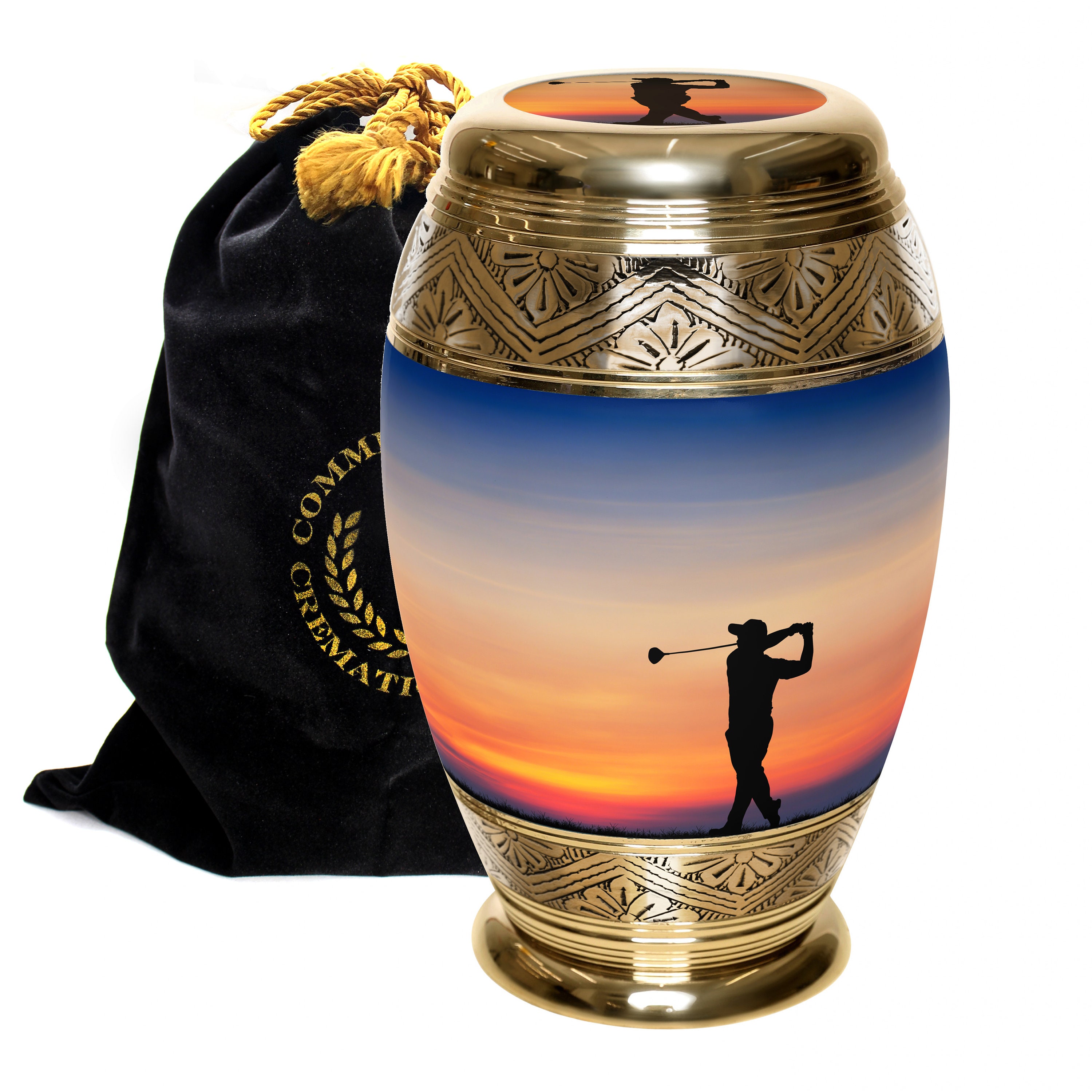 Golf Urns for Human Ashes Large XL and Small Golfing Cremation