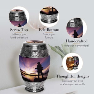 Gone Fishing Cremation Urns for Human Ashes Large XL Small Cremation Urns for Adults Keepsakes Urn Urns for Humans & Burial Urns for Ashes image 3