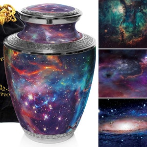 Cosmic Galaxy Cremation Urns for Human Ashes Large XL Small Cremation Urns for Adults Keepsakes Urn Urns for Humans & Burial Urns for Ashes