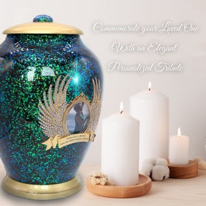 Green Sparkle Cremation Urns for Human Ashes Large XL Small Cremation Urns for Adults Keepsakes Urn Urns for Humans & Burial Urns for Ashes image 7