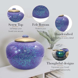 Cosmic Shimmering Light Cremation Urn, Urns for Human Ashes, Cremation Urns for Adults, Cremation Urn Human image 4