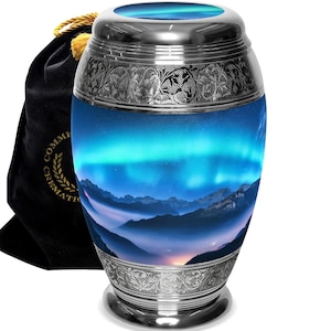 Aurora Borealis-crematie-urnen voor menselijke as Northern Lights-crematie-urnen voor volwassenen Urnen voor mensen en begrafenisurnen voor as