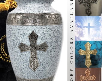 Urns for Human Ashes Large XL Small White Cross Cremation Urns for Adults Keepsakes Urn Urns for Humans & Burial Urns for Ashes