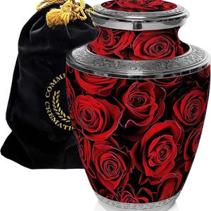 Rose Custom Cremation Urn Set Rose urns for human ashes XL L S Adult Cremation Urn for Ashes Male or Female unique cremation urn