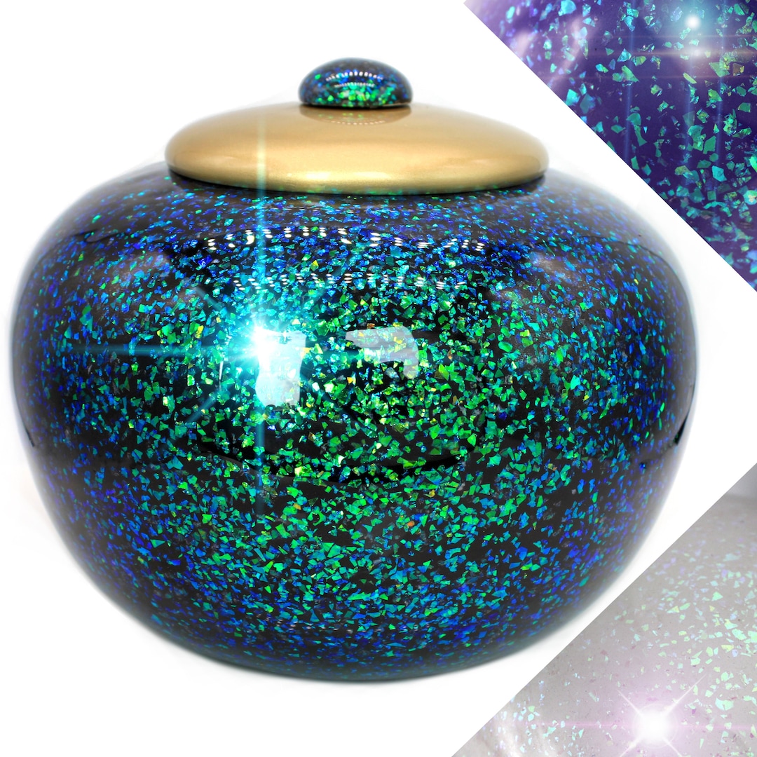 Green Sparkle Cremation Urns for Human Ashes Large XL Small Cremation