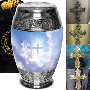 Heavenly Cross Cremation Urns for Human Ashes Large XL Small Cremation Urns for Adults Keepsakes Urn Urns for Humans & Burial Urns for Ashes